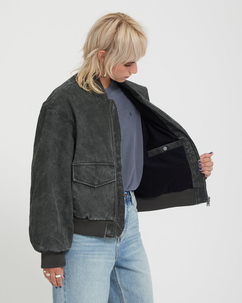 Chaqueta Workestra Bomber - Rinsed Black