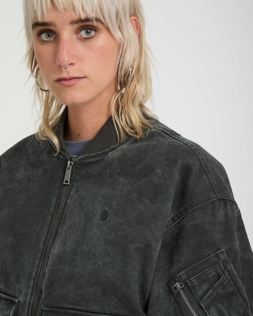 Chaqueta Workestra Bomber - Rinsed Black