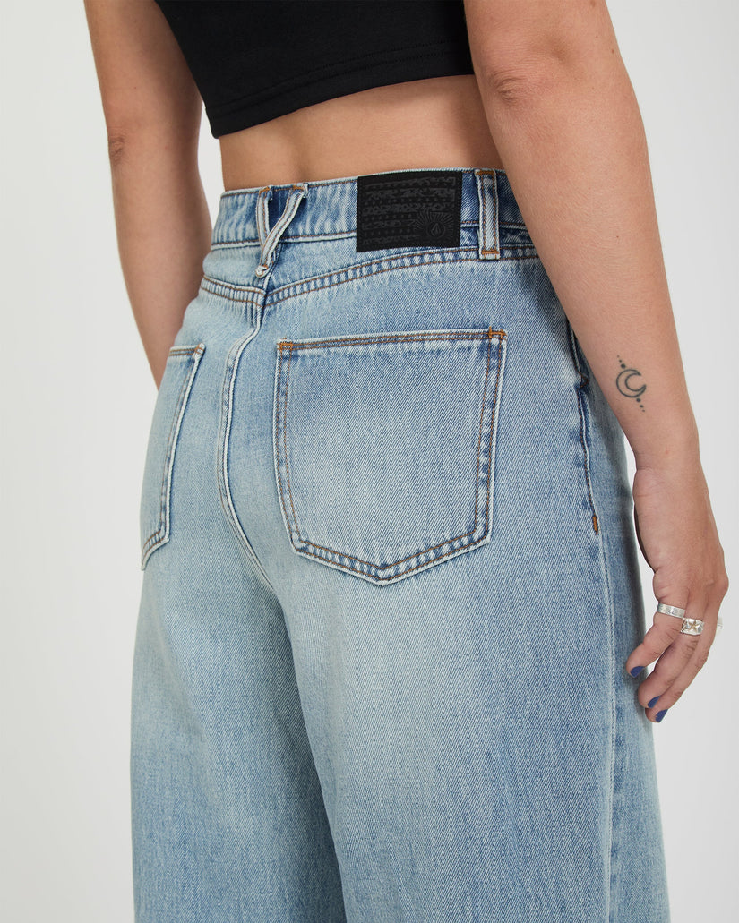 Pantalón vaquero Stoned Hirise - Dusty Blue Wash