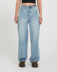 Pantalón vaquero Stoned Hirise - Dusty Blue Wash
