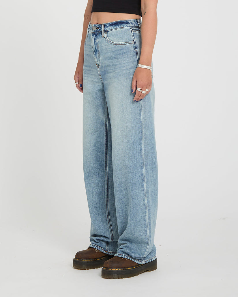 Pantalón vaquero Stoned Hirise - Dusty Blue Wash