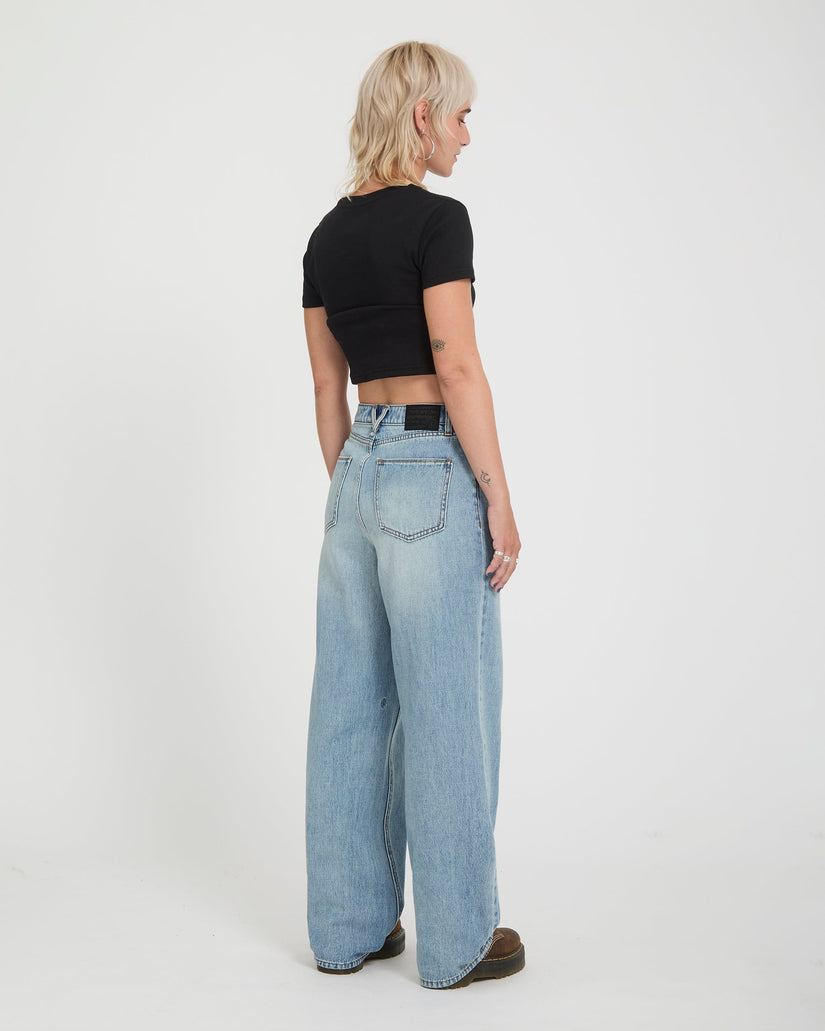 Pantalón vaquero Stoned Hirise - Dusty Blue Wash