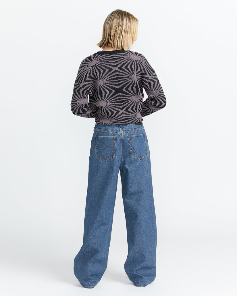 Pantalón Vaquero De Tiro Alto Stoned - Indigo Ridge Wash