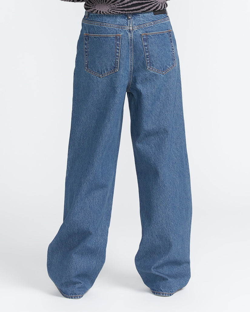 Pantalón Vaquero De Tiro Alto Stoned - Indigo Ridge Wash