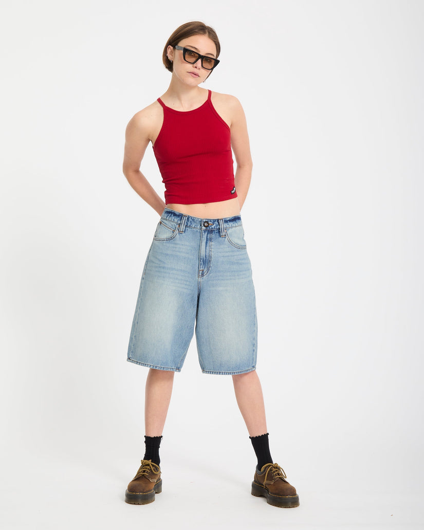 Pantalón corto vaquero Beeggy - Dusty Blue Wash