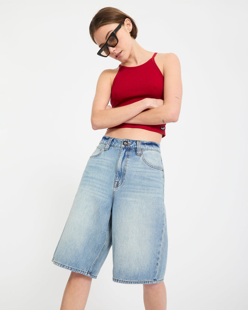 Pantalón corto vaquero Beeggy - Dusty Blue Wash