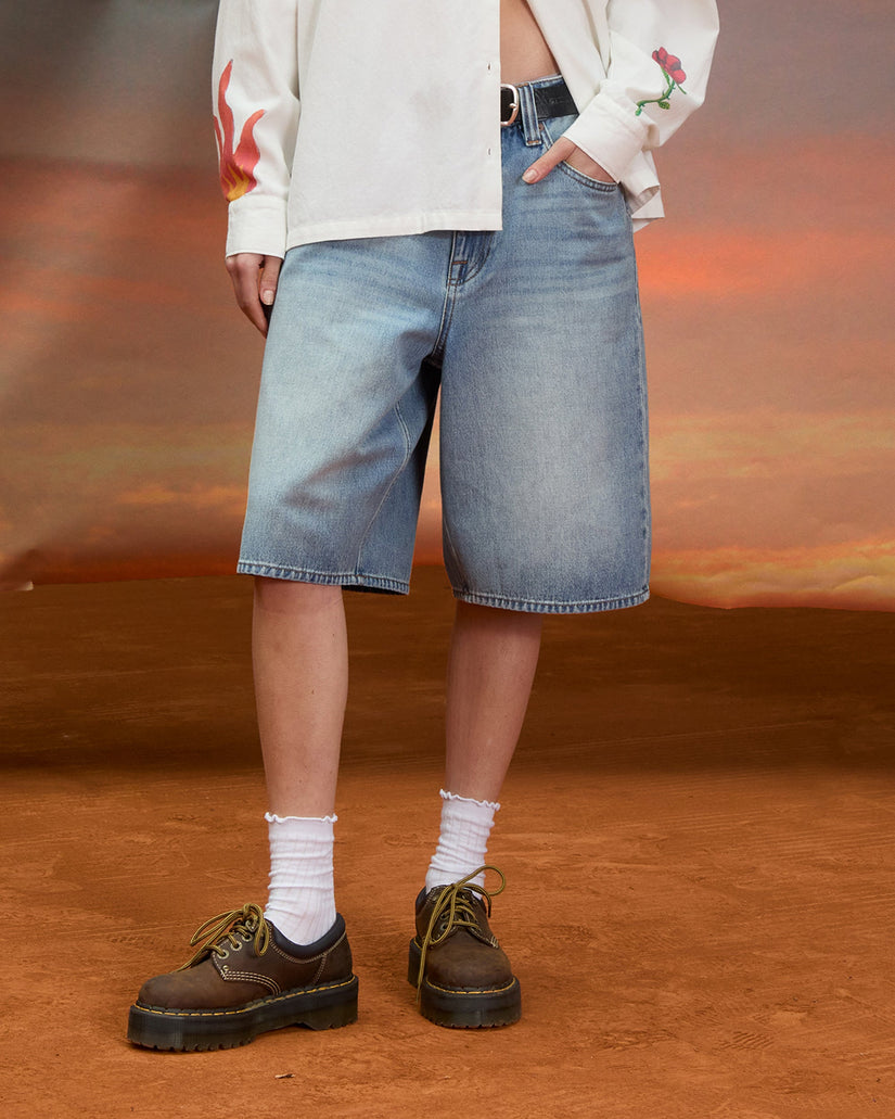 Pantalón corto vaquero Beeggy - Dusty Blue Wash