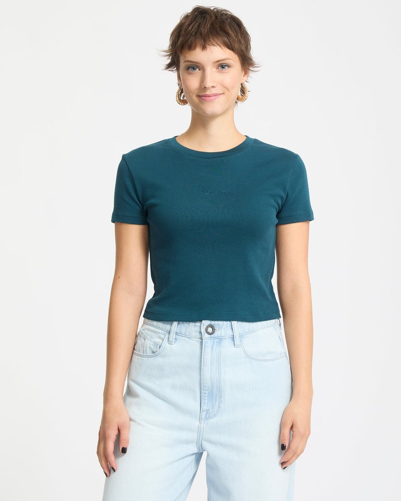 Camiseta Volcomstone Tight Crop - Emerald Green