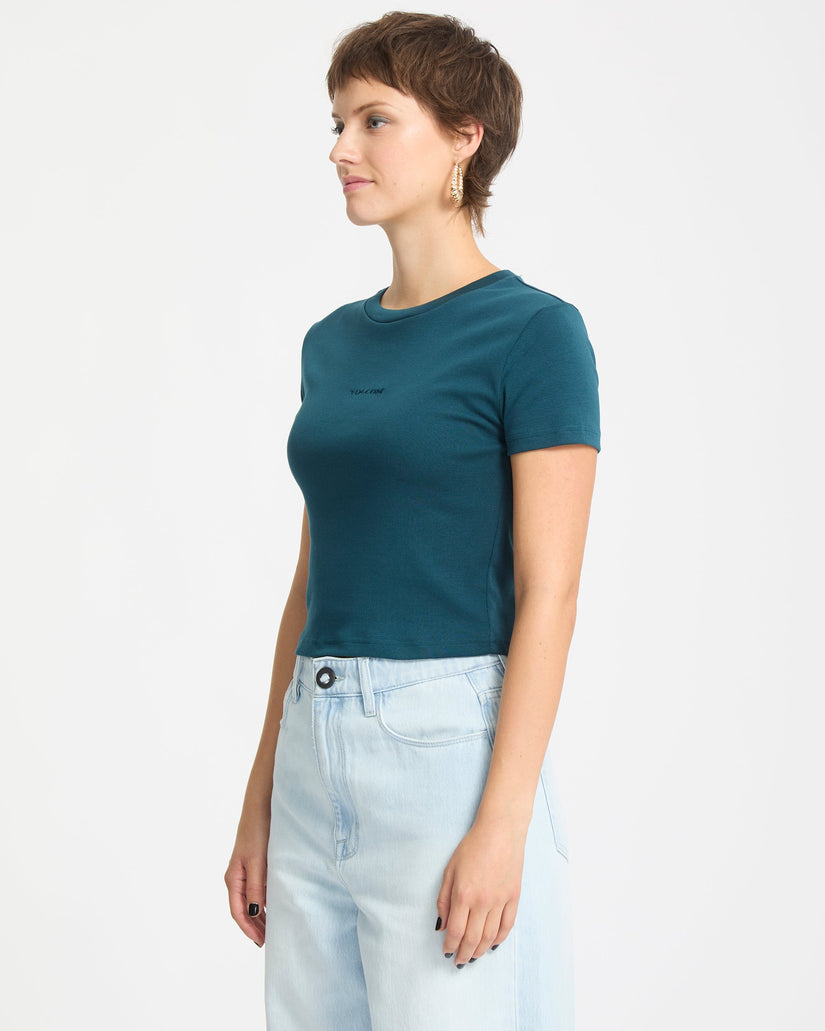 Camiseta Volcomstone Tight Crop - Emerald Green