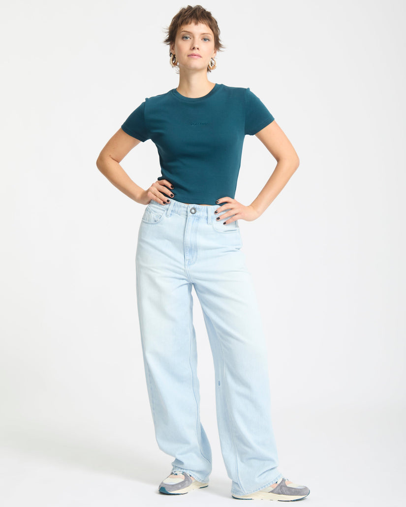 Camiseta Volcomstone Tight Crop - Emerald Green