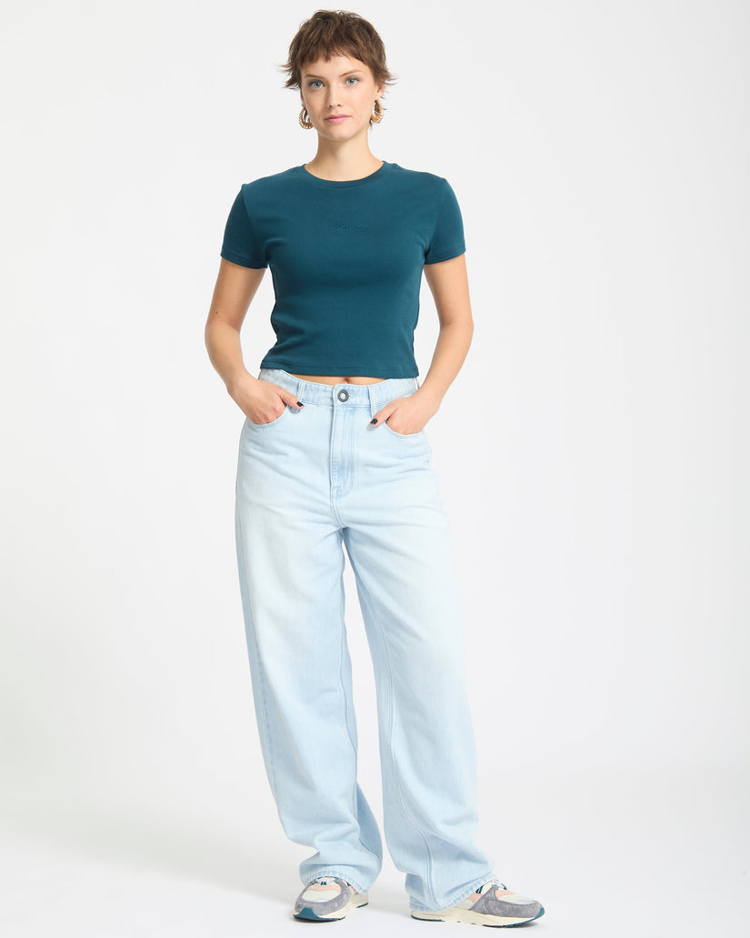 Camiseta Volcomstone Tight Crop - Emerald Green