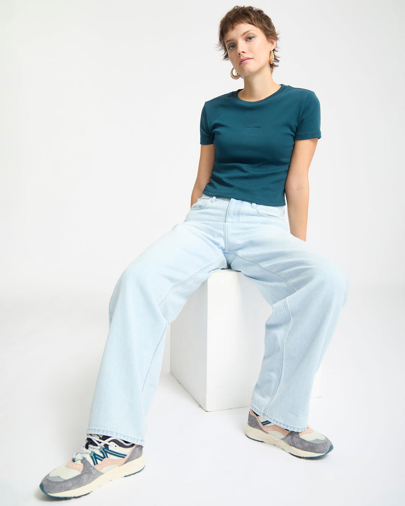 Camiseta Volcomstone Tight Crop - Emerald Green