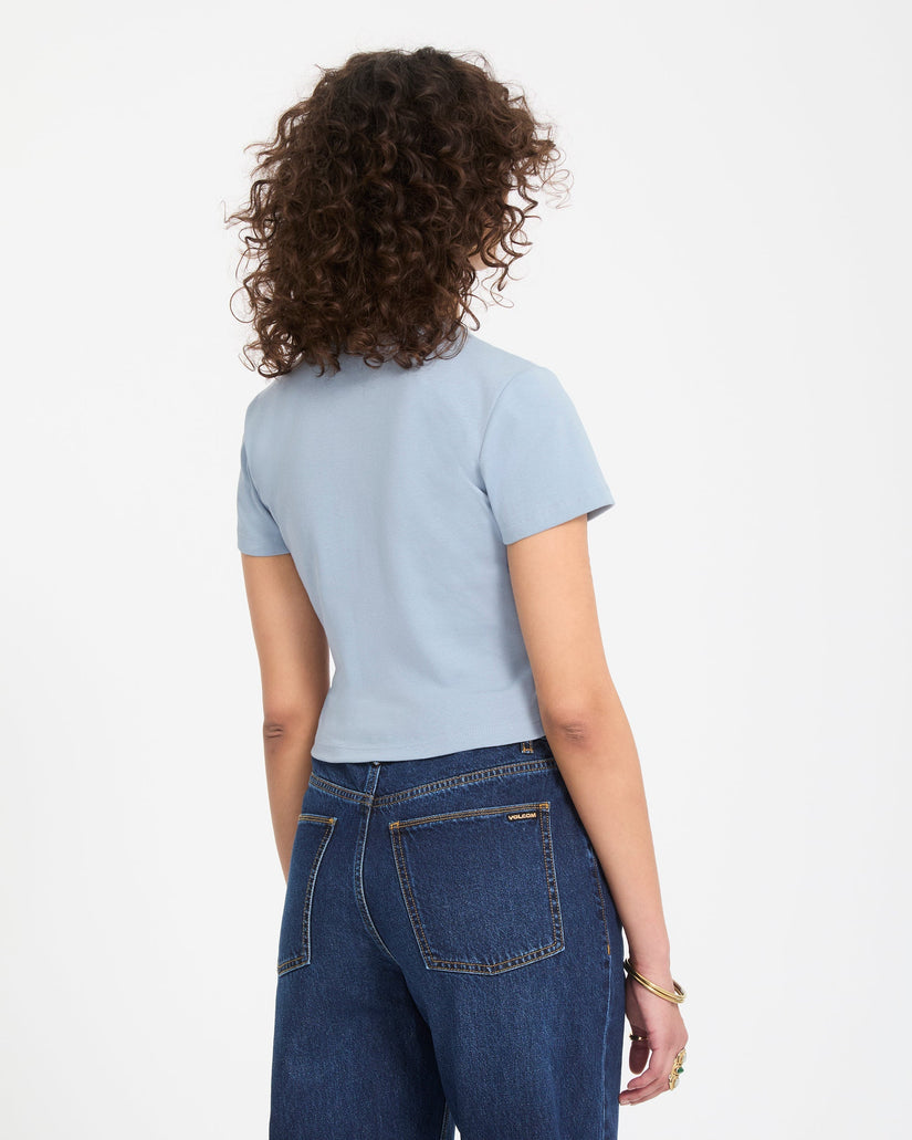 Camiseta crop top As If Baby - Cali Blue