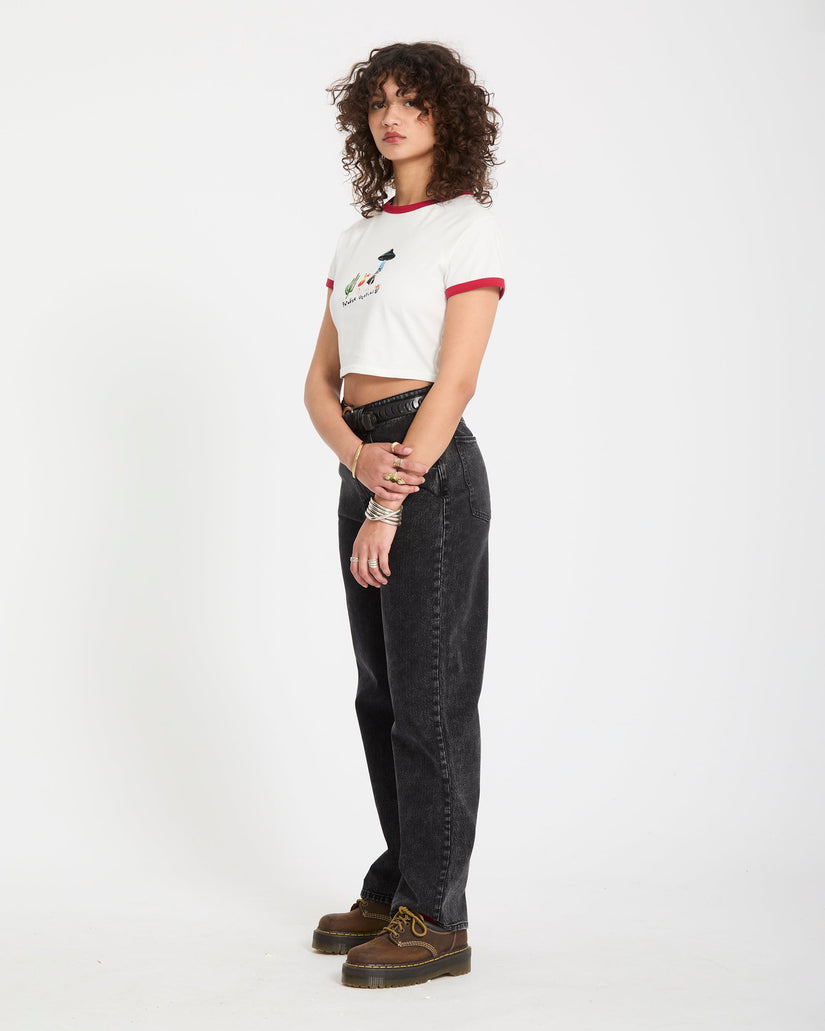 Camiseta crop top Mickey Mason - Off White
