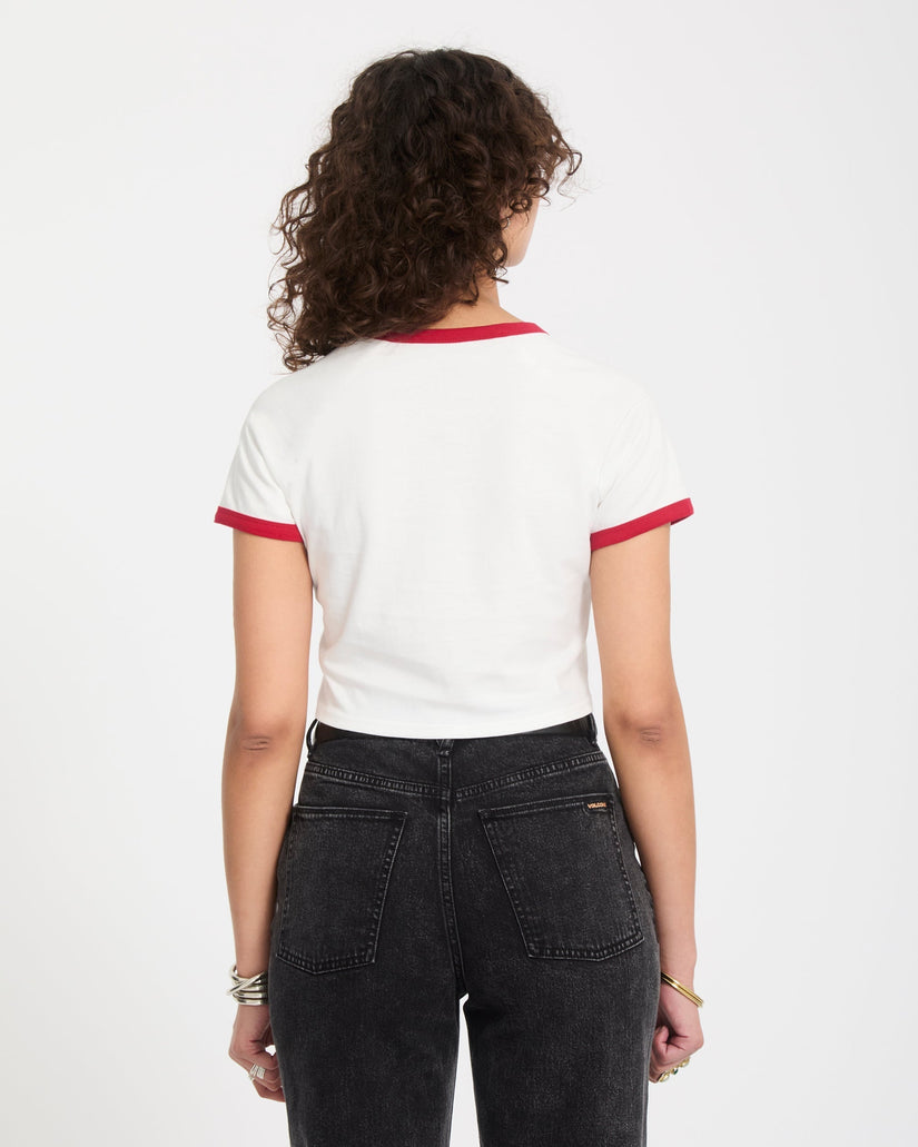 Camiseta crop top Mickey Mason - Off White