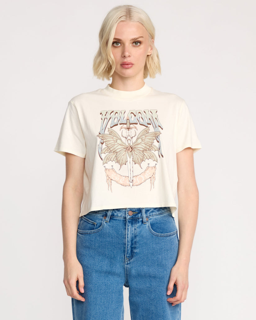 Camiseta Dial Crop - Bone