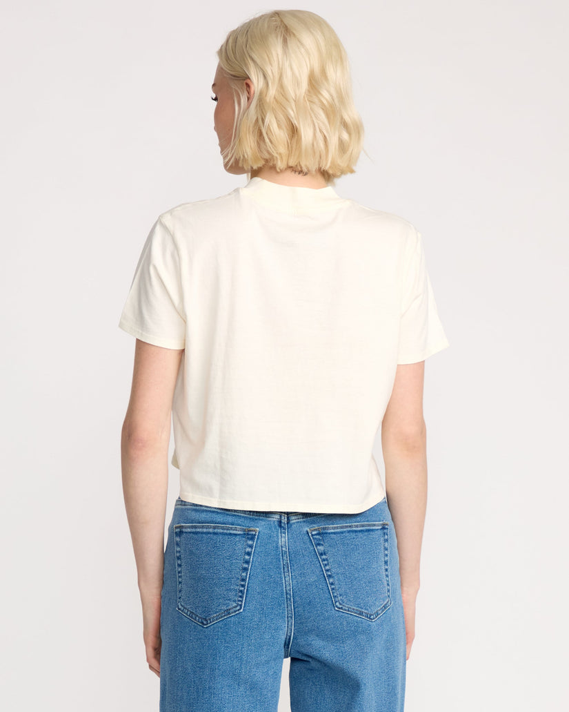 Camiseta Dial Crop - Bone