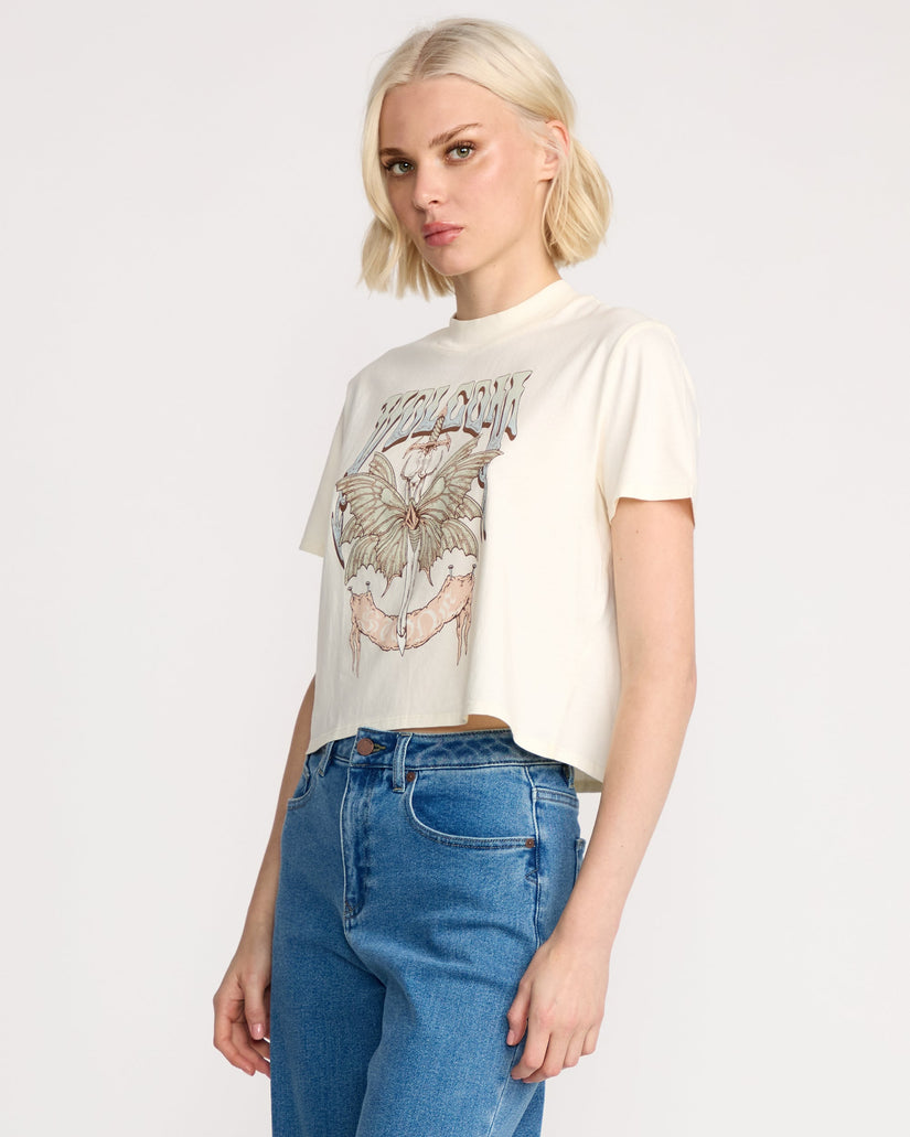 Camiseta Dial Crop - Bone