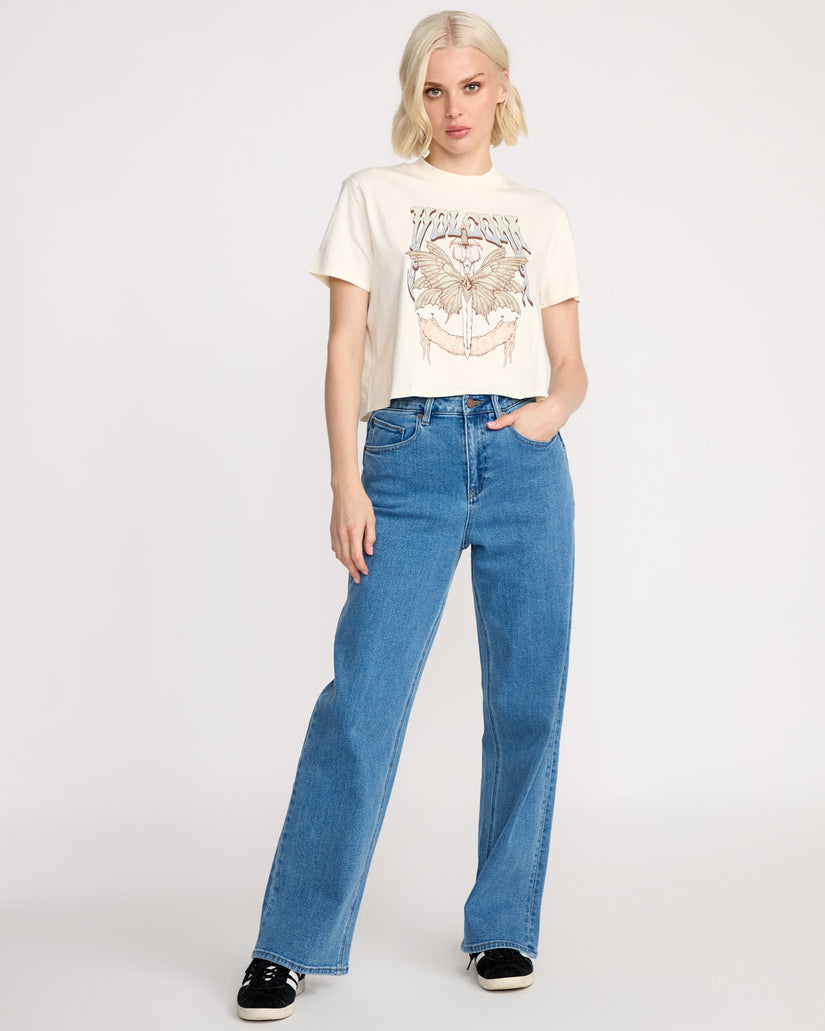 Camiseta Dial Crop - Bone