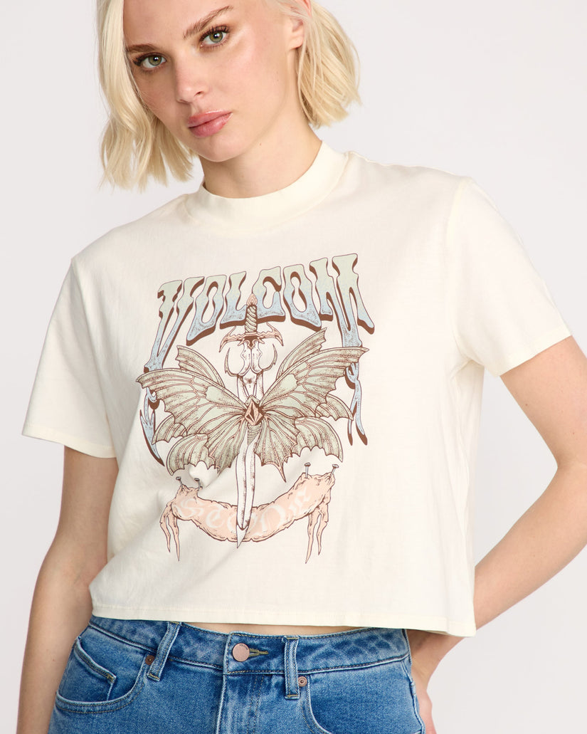 Camiseta Dial Crop - Bone