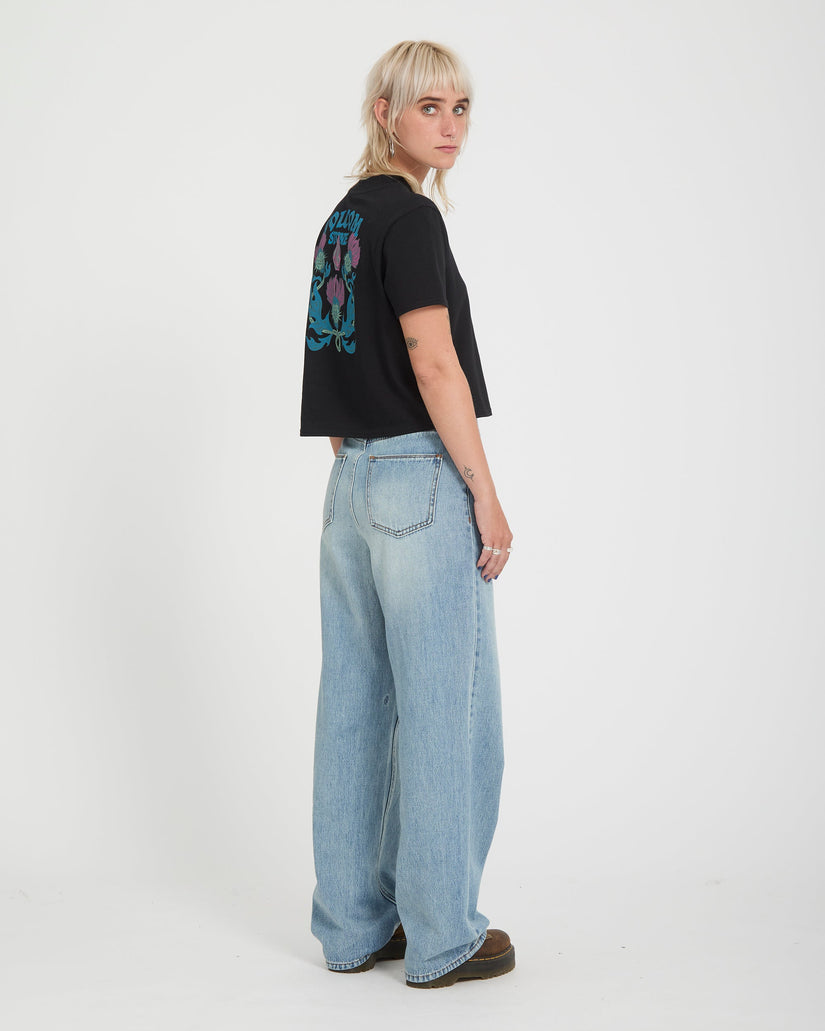 Camiseta Dial Crop - Black