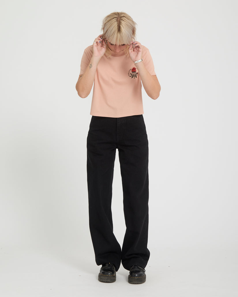 Camiseta Dial Crop - Misty Rose