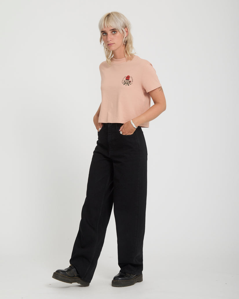 Camiseta Dial Crop - Misty Rose