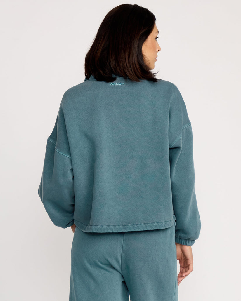 Sudadera Con Cremallera 1/4 Stone Soft - Emerald Green