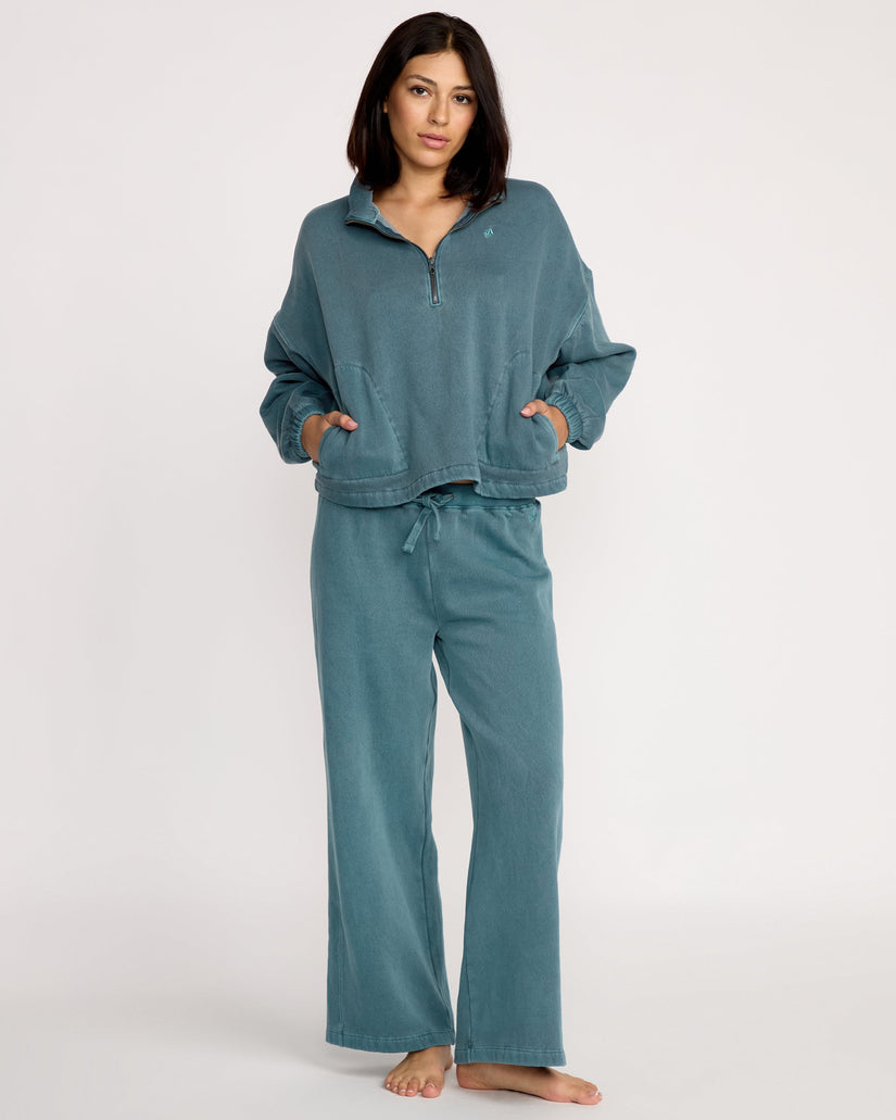 Sudadera Con Cremallera 1/4 Stone Soft - Emerald Green