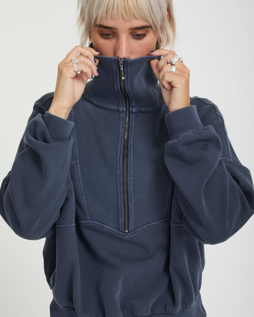 Sudadera con cremallera de 1/4 Reetrocity - Storm Blue