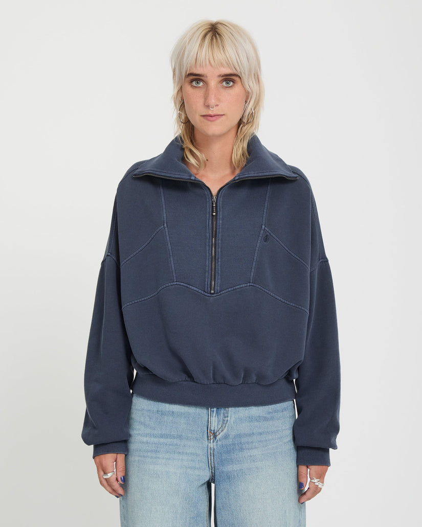 Sudadera con cremallera de 1/4 Reetrocity - Storm Blue