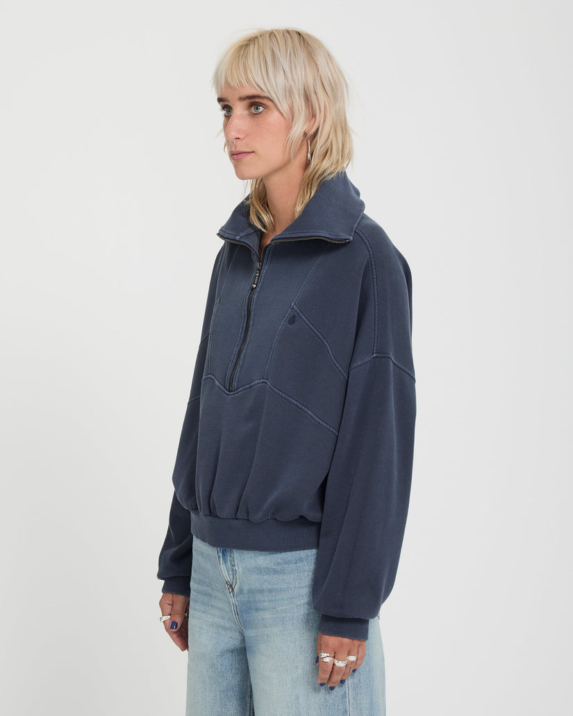 Sudadera con cremallera de 1/4 Reetrocity - Storm Blue