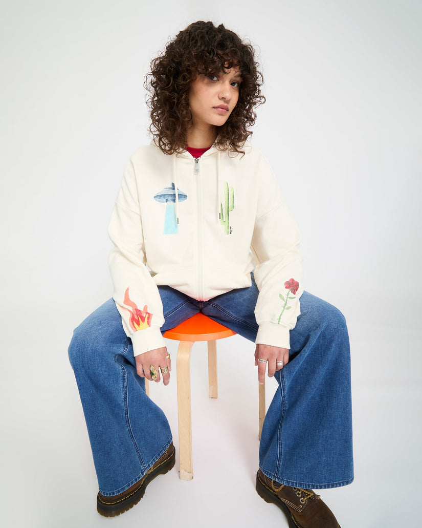 Sudadera con capucha y cremallera Mickey Mason - Off White