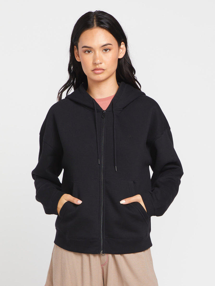 Sudadera con Capucha Stone Heart Up Zip - Black