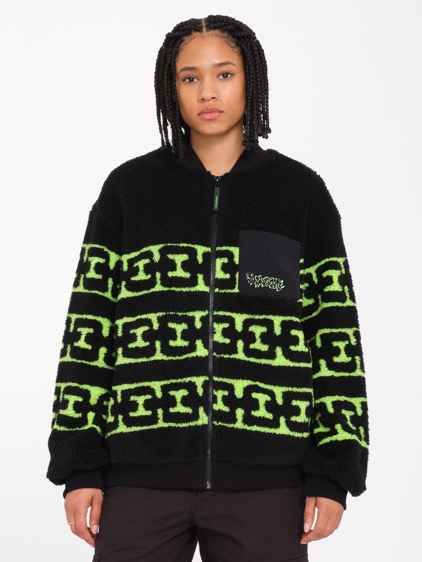 Sudadera Zephyr Sherpa Zip - Black