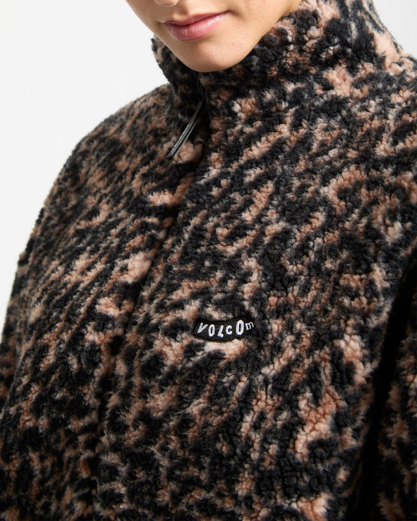 Sudadera De Borreguillo Con Cremallera Wylding Out - Animal Print