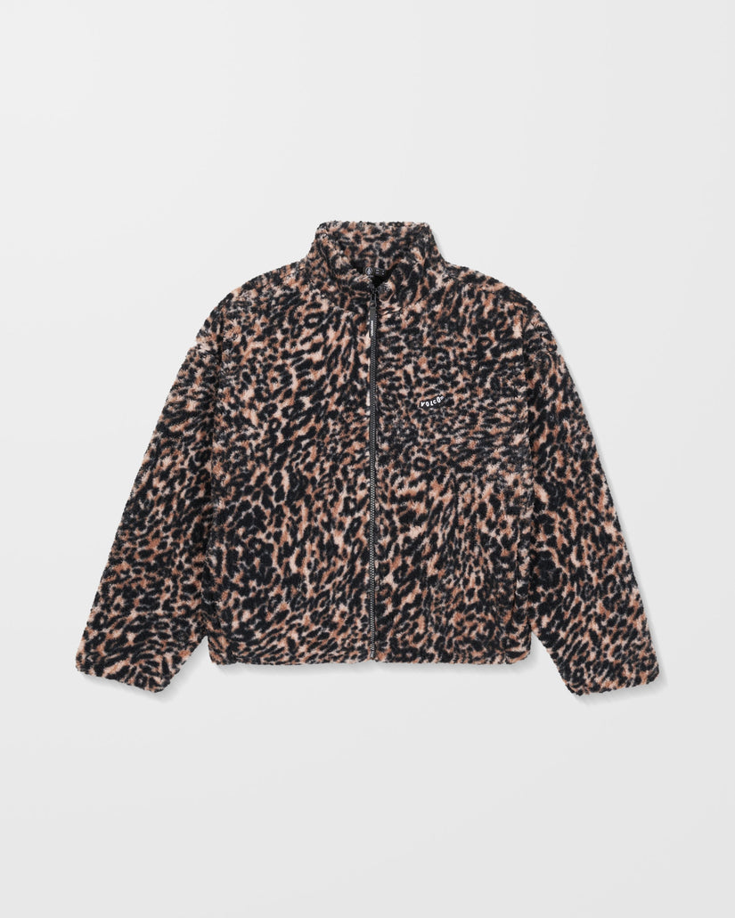 Sudadera De Borreguillo Con Cremallera Wylding Out - Animal Print