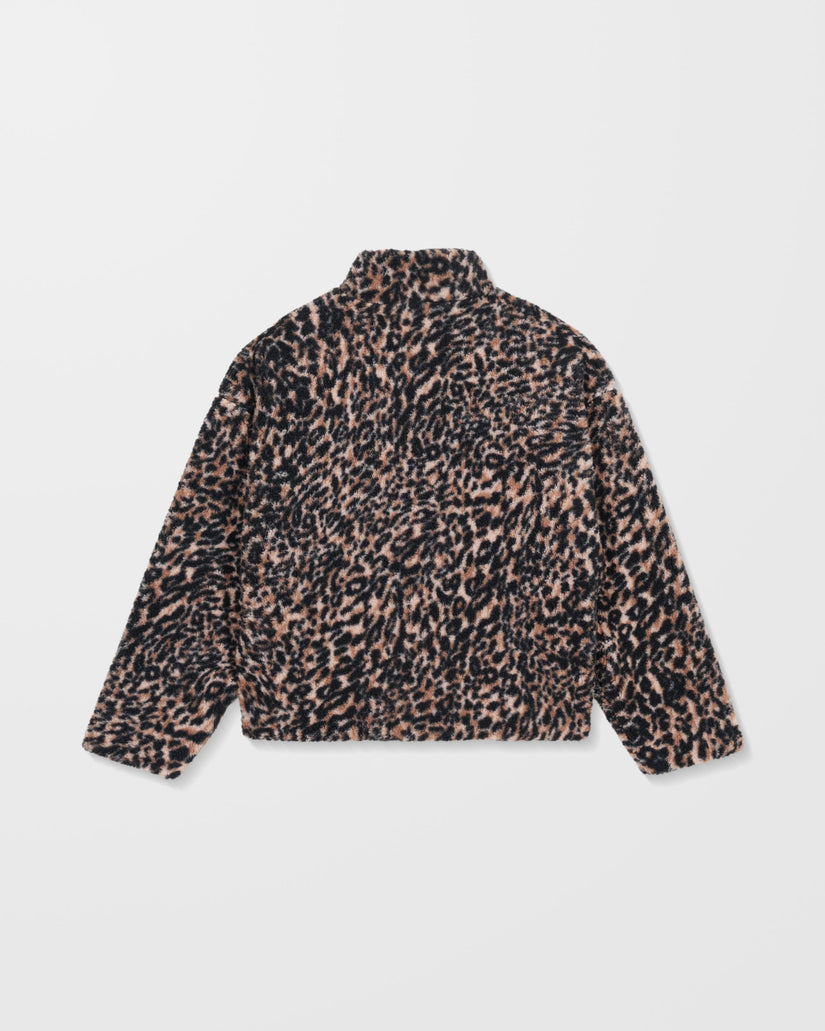 Sudadera De Borreguillo Con Cremallera Wylding Out - Animal Print