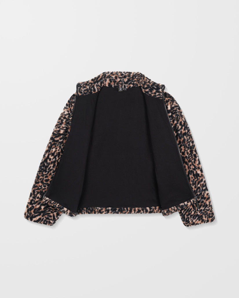 Sudadera De Borreguillo Con Cremallera Wylding Out - Animal Print