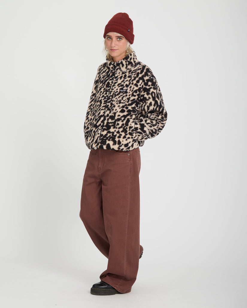Chaqueta Wylding Out Zip Sherpa - Animal Print