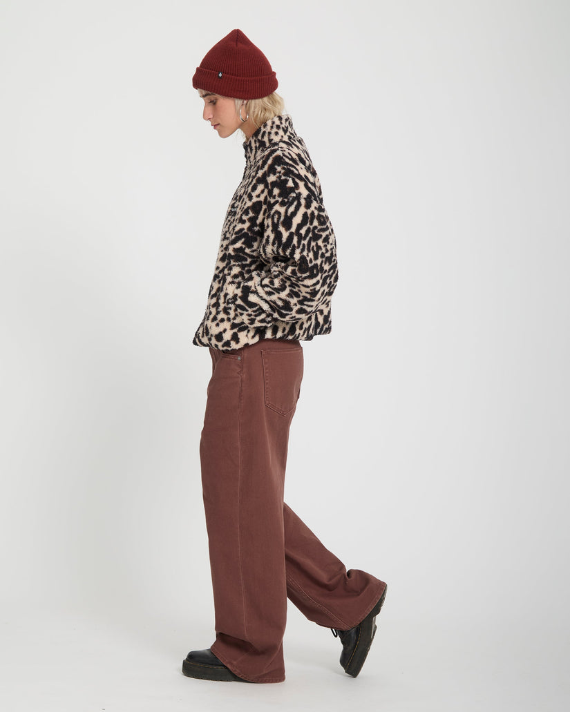 Chaqueta Wylding Out Zip Sherpa - Animal Print