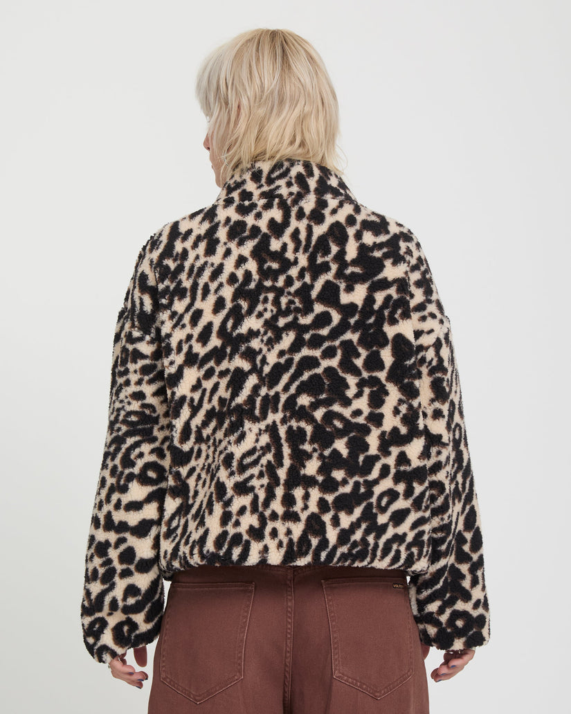 Chaqueta Wylding Out Zip Sherpa - Animal Print