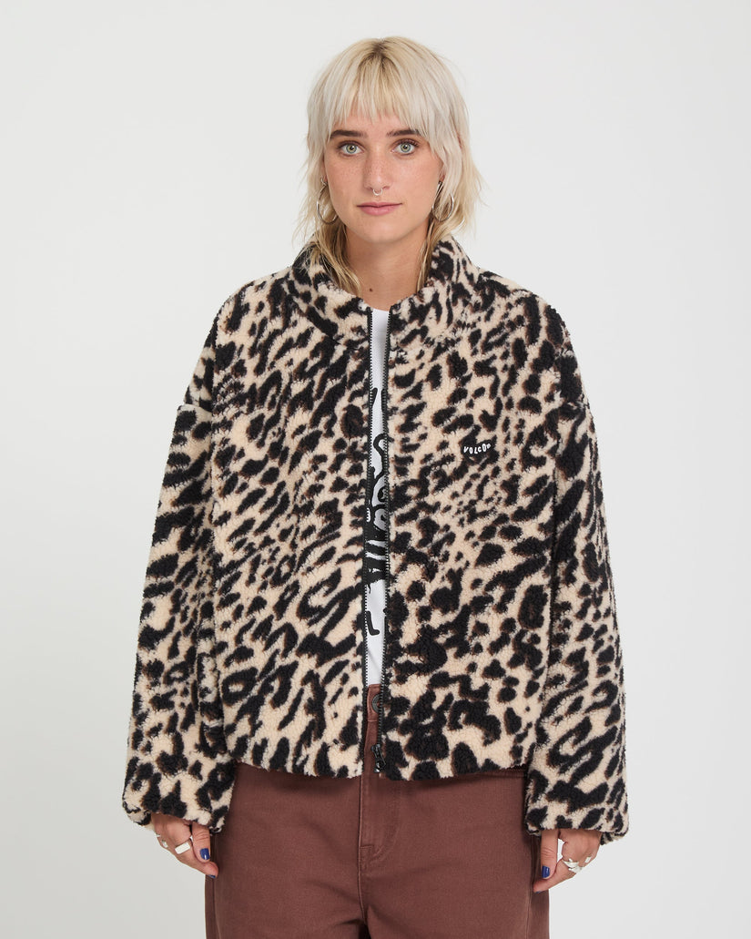Chaqueta Wylding Out Zip Sherpa - Animal Print
