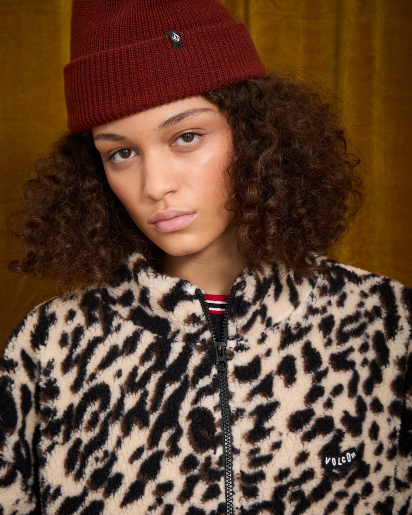 Chaqueta Wylding Out Zip Sherpa - Animal Print