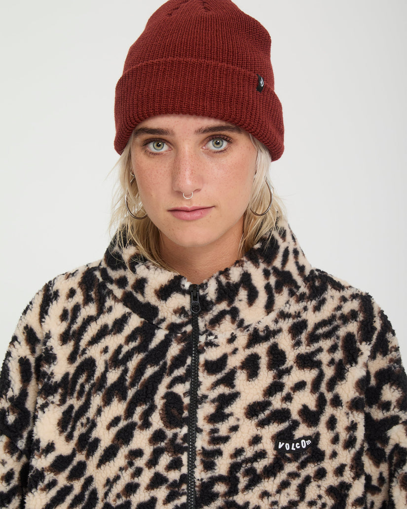 Chaqueta Wylding Out Zip Sherpa - Animal Print