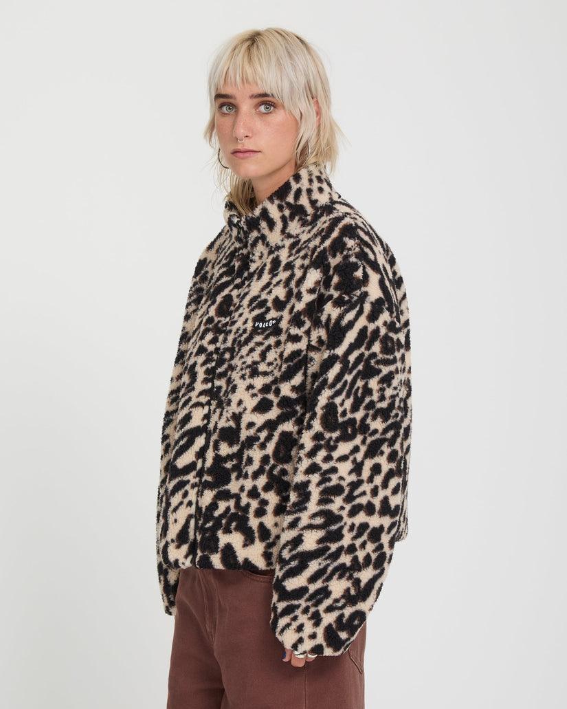 Chaqueta Wylding Out Zip Sherpa - Animal Print