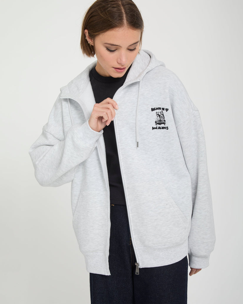 Sudadera con capucha y cremallera Ozzy - Bone Heather