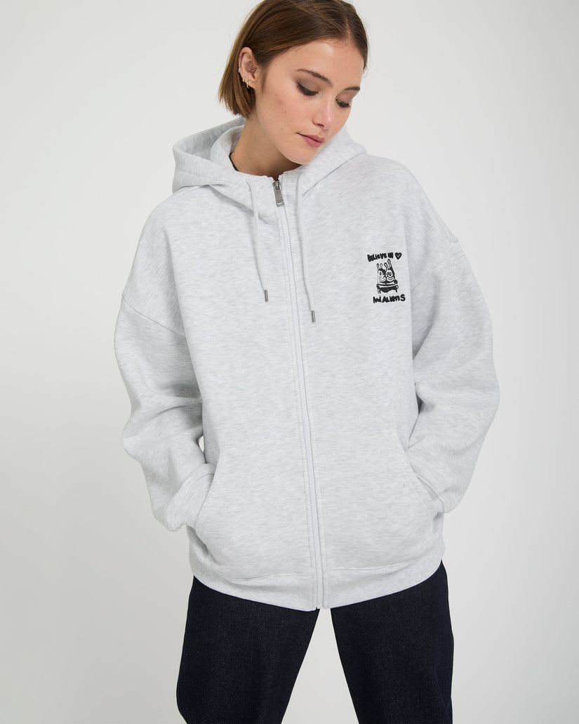 Sudadera con capucha y cremallera Ozzy - Bone Heather