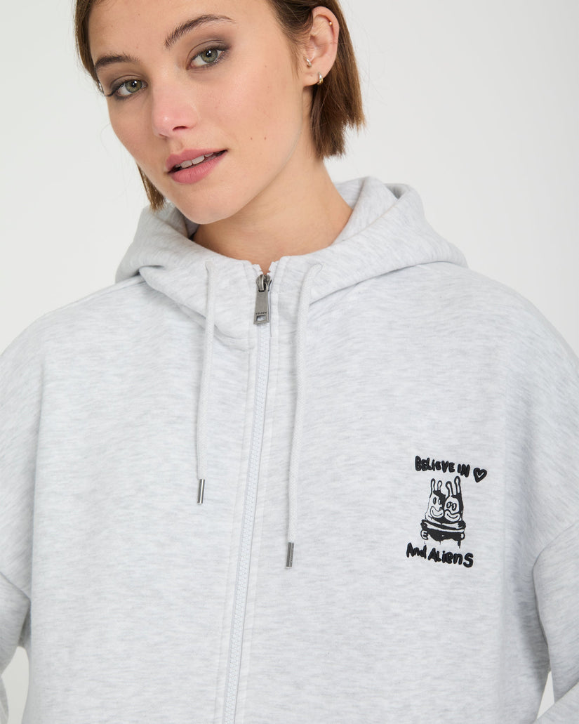 Sudadera con capucha y cremallera Ozzy - Bone Heather