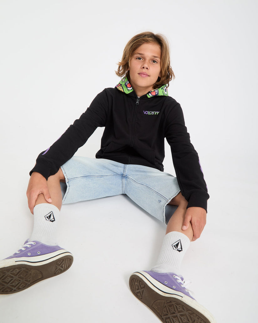 Sudadera con capucha y cremallera Ben Sanair - Black - (NIÑOS)